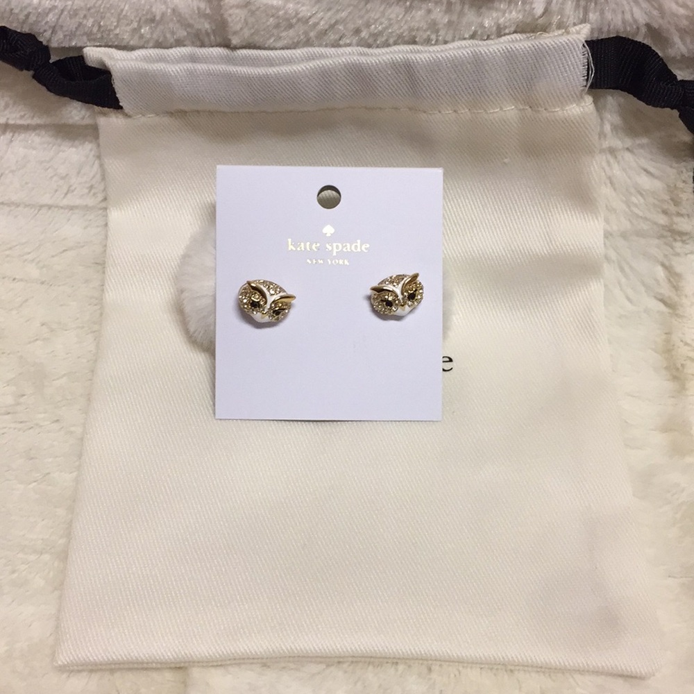 NWT Owl Earrings with furry back